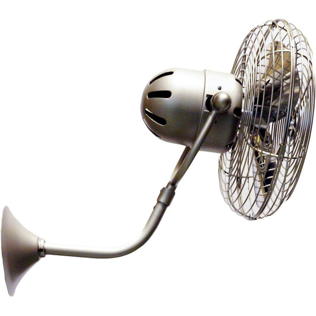 Matthews Fan MP-BN-MTL Michelle Parede vintage style wall fan in brushed nickel finish.