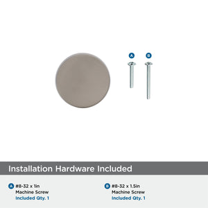Amerock Cabinet Knob Satin Nickel 1-5/16 inch (33 mm) Diameter Blackrock 1 Pack Drawer Knob Cabinet Hardware