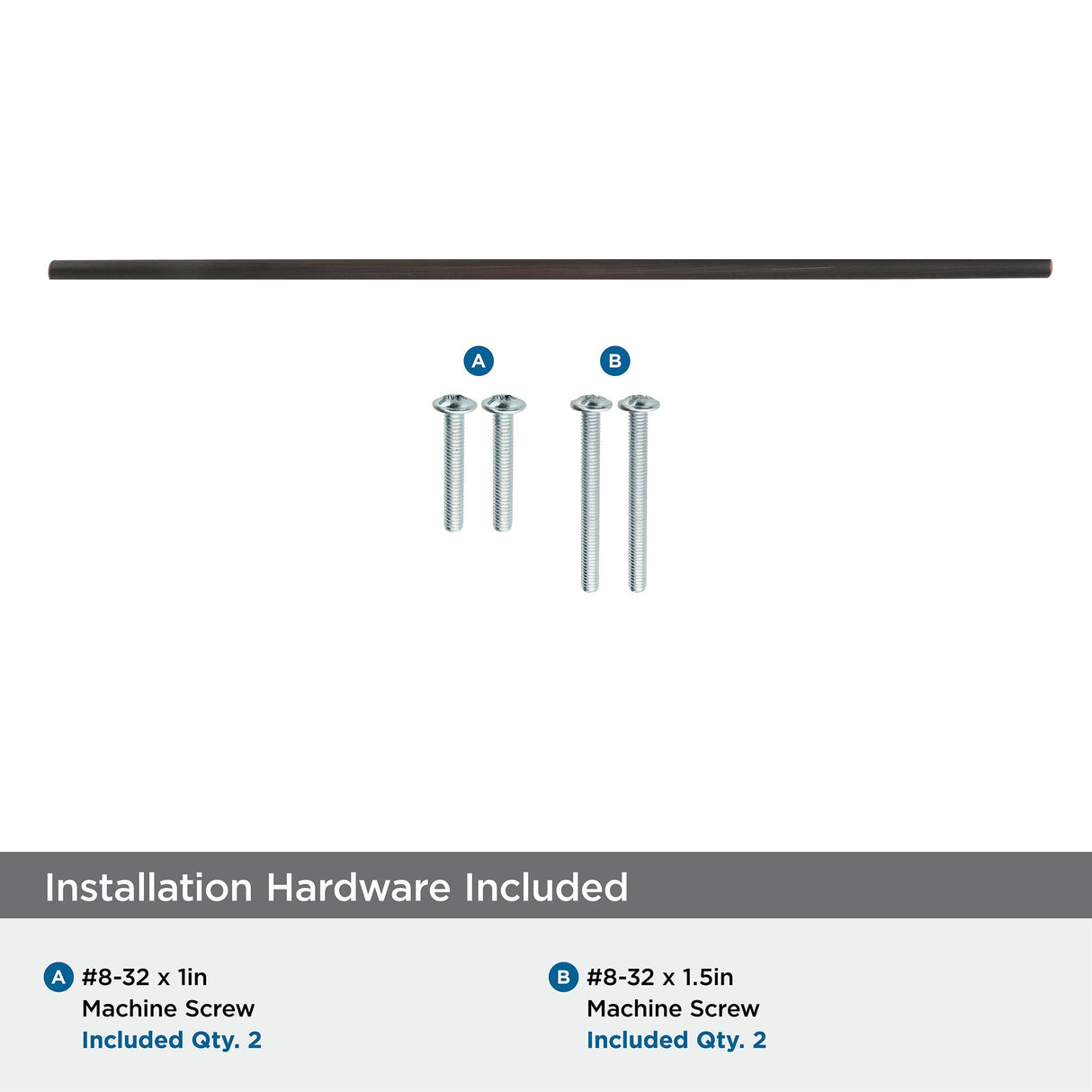 Amerock Cabinet Pull Oil Rubbed Bronze 16-3/8 inch (416 mm) Center to Center Bar Pulls 1 Pack Drawer Pull Drawer Handle Cabinet Hardware