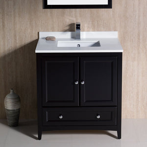 Fresca FVN2030ES Fresca Oxford 30" Espresso Traditional Bathroom Vanity