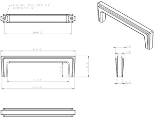 Jeffrey Alexander 259-96PC 96 mm Center-to-Center Polished Chrome Lexa Cabinet Pull