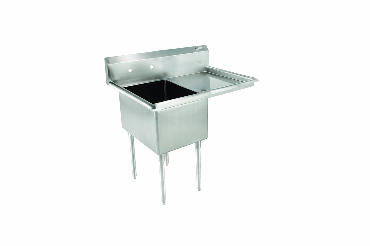 John Boos E1S8-1824-14R24 E Series Stainless Steel Sink, 14" Deep Bowl, 1 Compartment, 24" Right Hand Drainboard, 42" Length x 29-1/2" Width