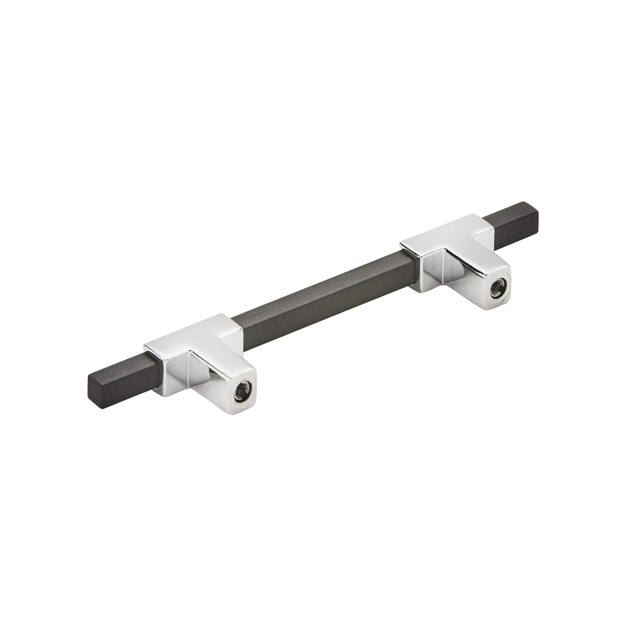 Amerock Cabinet Pull Polished Chrome/Brushed Matte Black 3-3/4 inch (96 mm) Center to Center Urbanite 1 Pack Drawer Pull Drawer Handle Cabinet Hardware