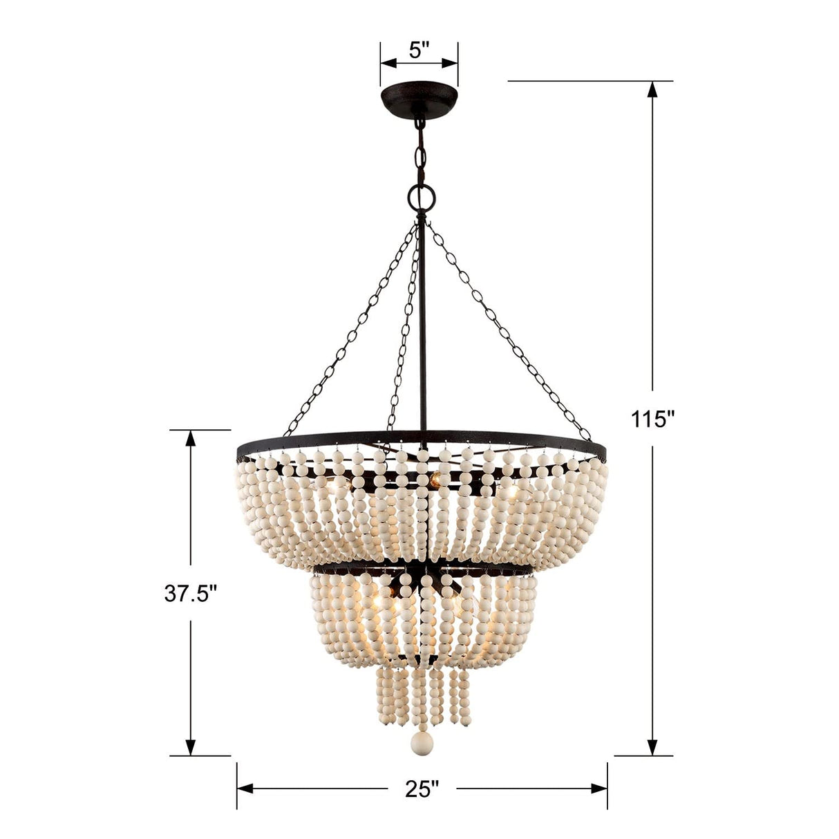 Crystorama 610-FB  Rylee 8 Light Forged Bronze Chandelier