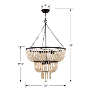 Crystorama 610-FB  Rylee 8 Light Forged Bronze Chandelier