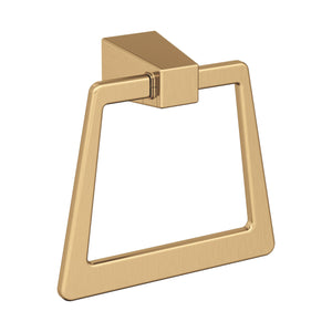 Amerock BH36002CZ Champagne Bronze Towel Ring 6-13/16 in (173 mm) Length Towel Holder Blackrock Hand Towel Holder for Bathroom Wall Small Kitchen Towel Holder Bath Accessories