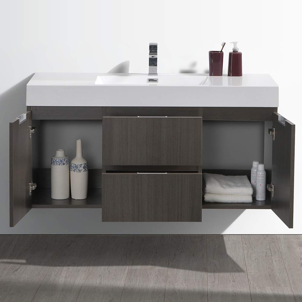 Fresca FCB8348GO-I Fresca Valencia 48" Gray Oak Wall Hung Modern Bathroom Vanity