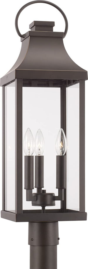 Capital Lighting 946432OZ Bradford 3 Light Outdoor Post Lantern Oiled Bronze