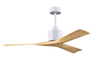 Matthews Fan NK-MWH-LM-52 Nan 6-speed ceiling fan in Matte White finish with 52” solid light maple tone wood blades