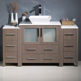 Fresca FCB62-123012ES-CWH-V Fresca Torino 54" Espresso Modern Bathroom Cabinets w/ Top & Vessel Sink