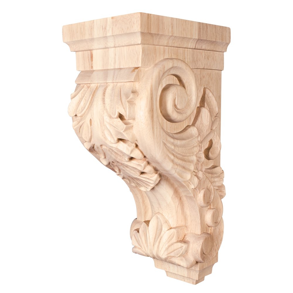 Hardware Resources CORBB-2OK 5" W x 7" D x 14" H Oak Acanthus Corbel