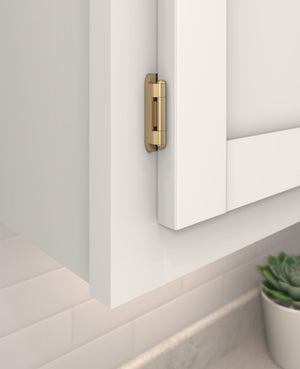 Amerock BPR8719CZ Cabinet Hinge 1/2 in (13 mm) Overlay Single Demountable Partial Wrap Champagne Bronze Kitchen Cabinet Door Hinge 1 Pair/2 Pack Functional Hardware