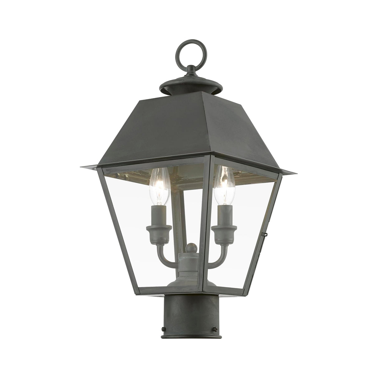 Wentworth 2 Light Outdoor Post Top in Brushed Nickel (27216-91)