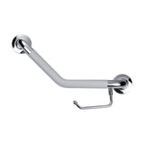 PULSE Showerspas 4007-SSP ErgoAngleBar with Optional Toilet Paper Holder, ADA Compliant Steel Grab Bar, Polished Stainless