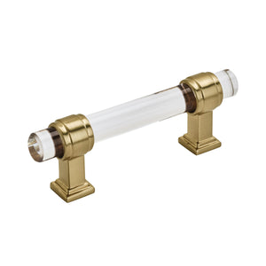 Amerock Cabinet Pull Clear/Champagne Bronze 3 inch (76 mm) Center to Center Glacio 1 Pack Drawer Pull Drawer Handle Cabinet Hardware
