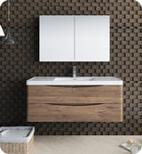 Fresca FCB9048RW Fresca Tuscany 48" Rosewood Wall Hung Modern Bathroom Cabinet