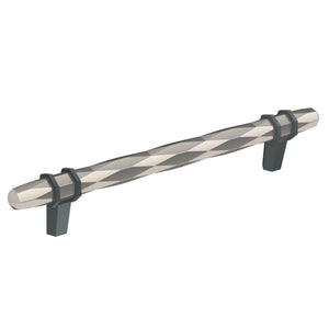 Amerock Cabinet Pull Polished Nickel/Black Bronze 6-5/16 inch (160 mm) Center-to-Center London 1 Pack Drawer Pull Drawer Handle Cabinet Hardware