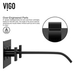 VIGO Titus 3.125 inch H Single Handle Bathroom Faucet in Matte Black - Wall Mount Faucet - Rough-in Valve Included VG05002MB
