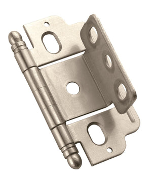 Amerock Cabinet Hinge 3/4 inch (19 mm) Door Thickness Hinge Satin Nickel 1 Pack Non Self-Closing Hinge Partial Wrap Hinge Cabinet Door Hinge