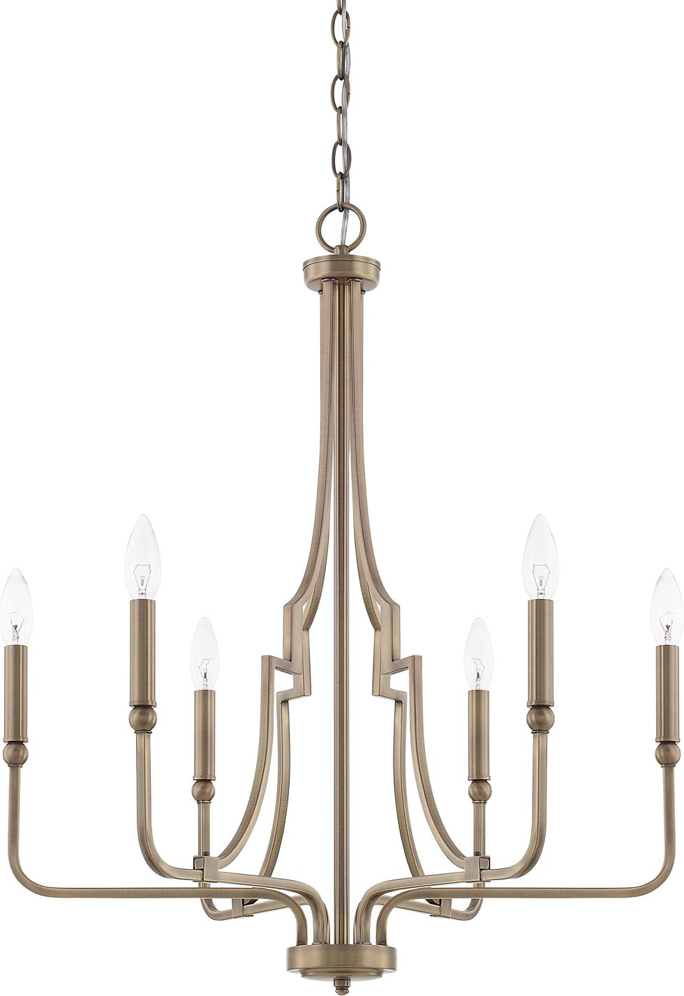 Capital Lighting 419361AD Dawson 6 Light Chandelier Aged Brass