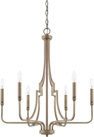 Capital Lighting 419361AD Dawson 6 Light Chandelier Aged Brass