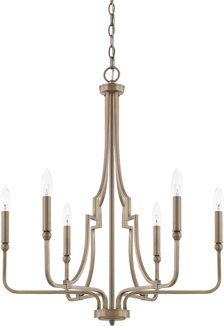 Capital Lighting 419361AD Dawson 6 Light Chandelier Aged Brass