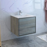 Fresca FCB9230OG-I Fresca Catania 30" Ocean Gray Wall Hung Modern Bathroom Cabinet w/ Integrated Sink