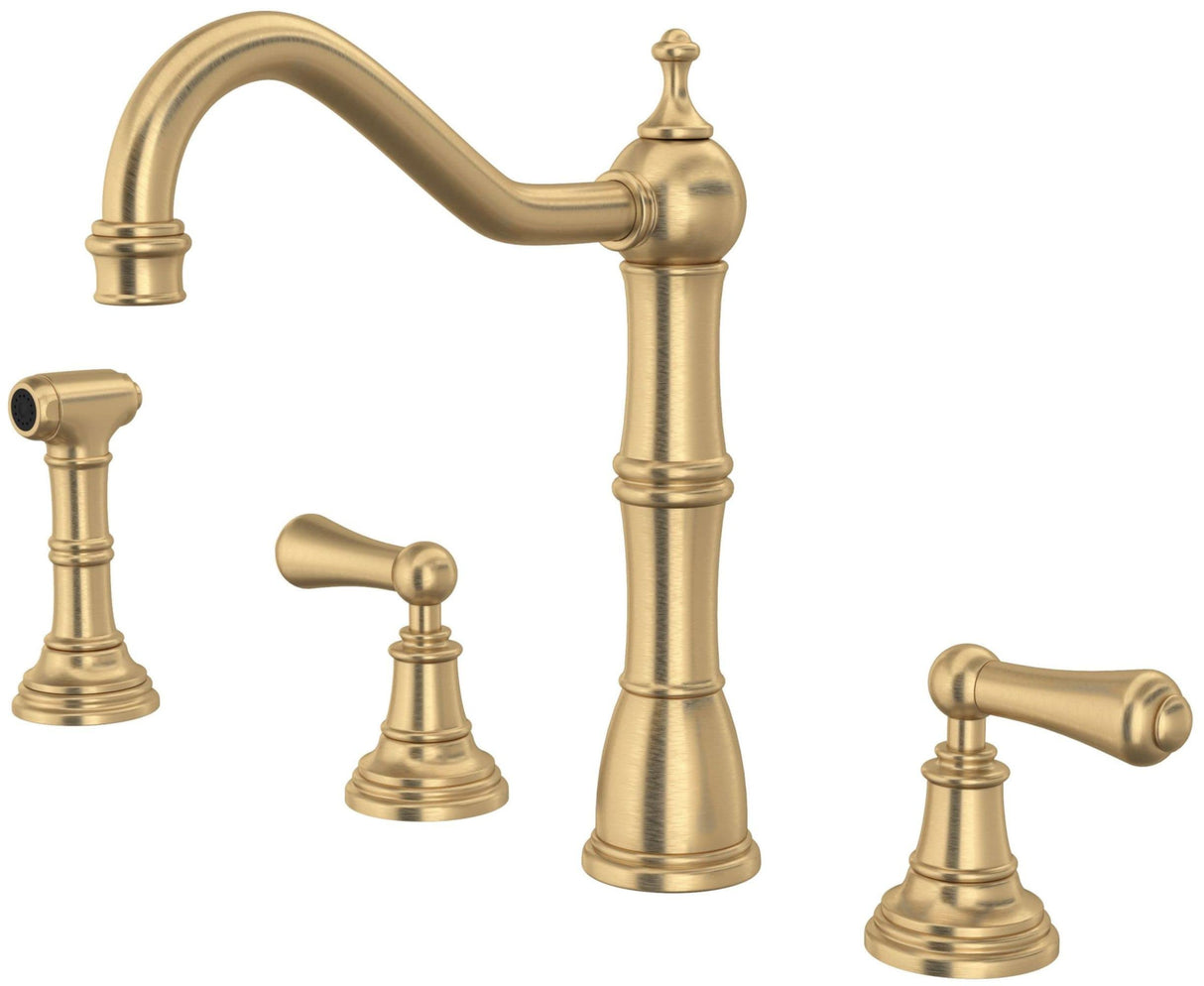 Perrin & Rowe U.4776L-SEG-2 Edwardian™ Two Handle Kitchen Faucet With Side Spray