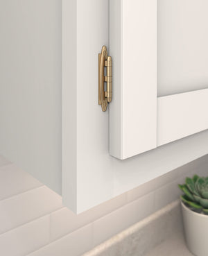 Amerock BPR3417CZ Cabinet Hinge 3/8 in (10 mm) Inset Non-Self Closing Face Mount Champagne Bronze Kitchen Cabinet Door Hinge 1 Pair/2 Pack Functional Hardware