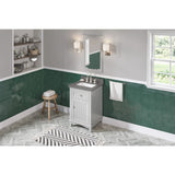 Jeffrey Alexander VKITSAV24GRBOR 24" Grey Savino Vanity, Boulder Cultured Marble Vanity Top, undermount rectangle bowl