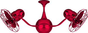 Matthews Fan VB-RED-MTL Vent-Bettina 360° dual headed rotational ceiling fan in Rubi (Red) finish with metal blades.