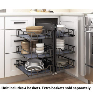 Hardware Resources SWS-BCFH15BN 15" Black Nickel STORAGE WITH STYLE® Full-Height Blind Corner Organizer
