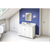 Jeffrey Alexander VKITADD48WHCQR 48" White Addington Vanity, Calacatta Vienna Quartz Vanity Top, undermount rectangle bowl