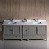 Fresca FCB20-361236ES-CWH-U Fresca Oxford 84" Espresso Traditional Double Sink Bathroom Cabinets w/ Top & Sinks