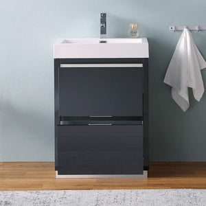 Fresca FCB8424WH-I Fresca Valencia 24" Glossy White Free Standing Modern Bathroom Vanity