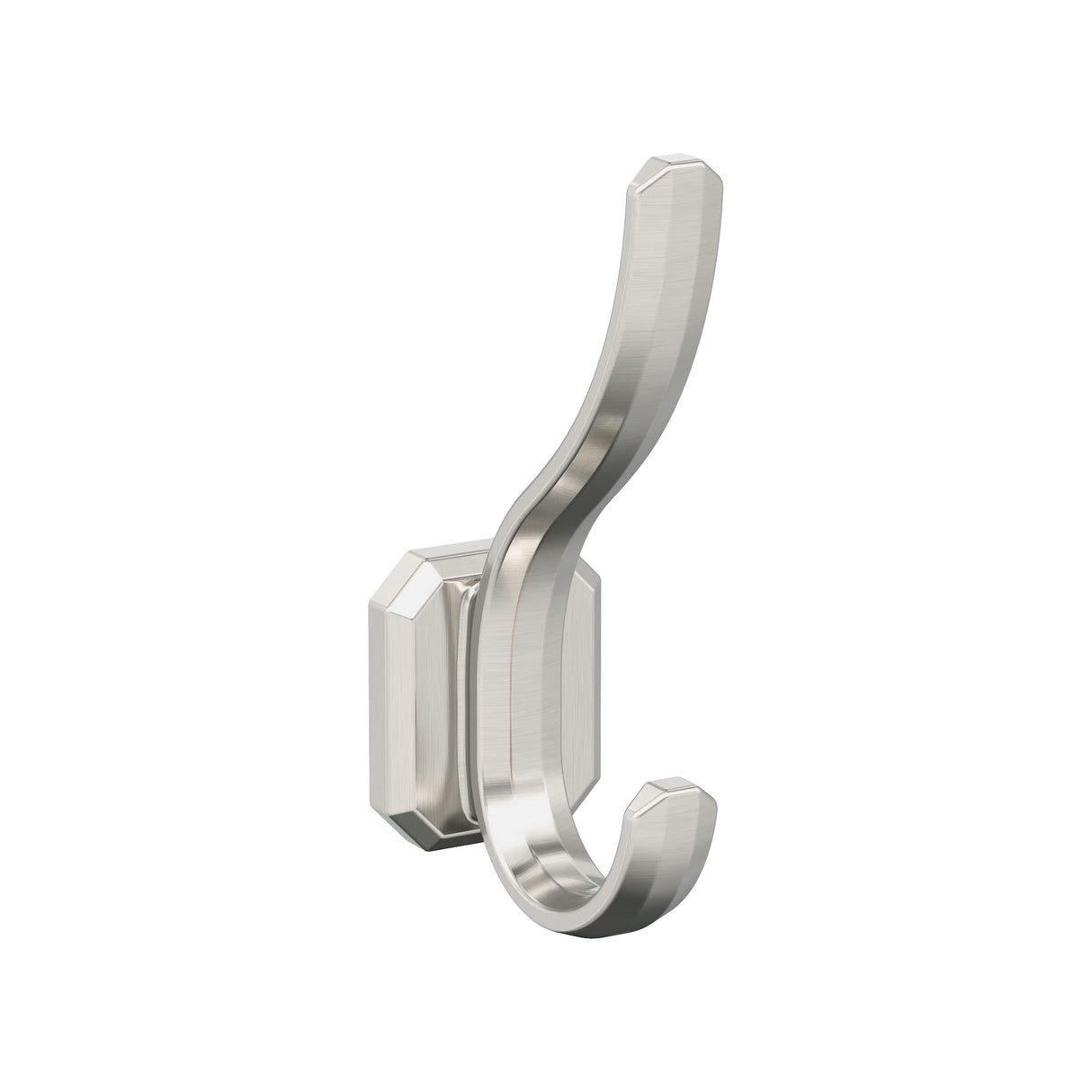 Amerock HBX36693G10 Granlyn Double Prong Decorative Wall Hook Satin Nickel Hook for Coats, Hats, Backpacks, Bags Hooks for Bathroom, Bedroom, Closet, Entryway, Laundry Room, Office