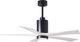 Matthews Fan PA5-BK-MWH-52 Patricia-5 five-blade ceiling fan in Matte Black finish with 52” solid matte white wood blades and dimmable LED light kit 
