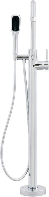 Miseno MTF194 Floor Mounted Tub Filler with Integrated Valve and Diverter - Includes Hand Shower - Flat Black
