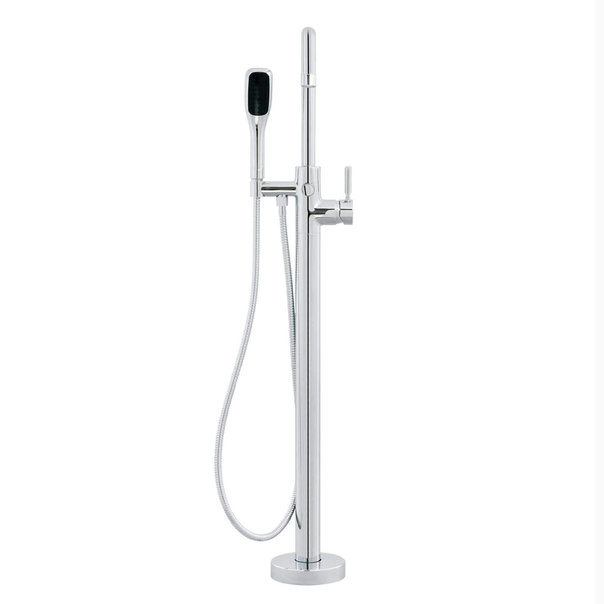 Miseno MTF194 Floor Mounted Tub Filler with Integrated Valve and Diverter - Includes Hand Shower - Flat Black