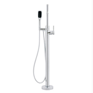 Miseno MTF194 Floor Mounted Tub Filler with Integrated Valve and Diverter - Includes Hand Shower - Flat Black