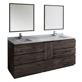 Fresca FVN31-361236ACA-FC Fresca Formosa 84" Floor Standing Double Sink Modern Bathroom Vanity w/ Mirrors