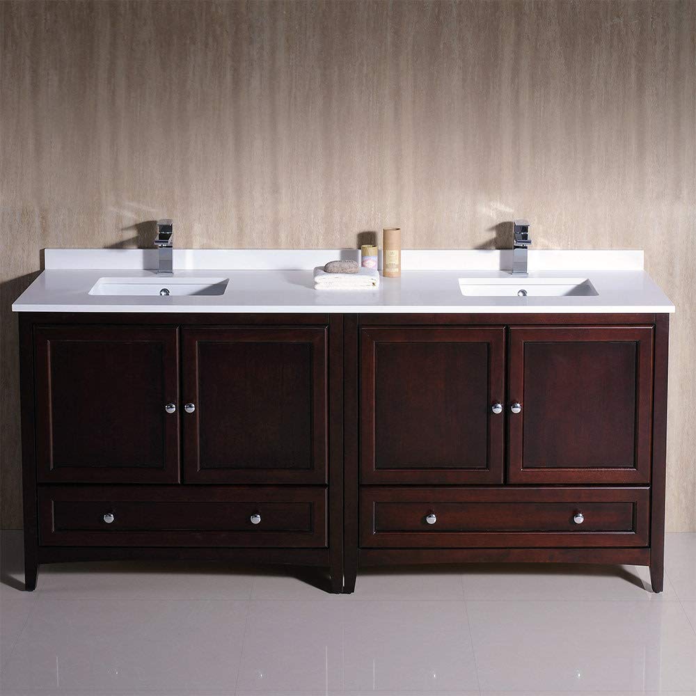 Fresca FCB20-3636GR-CWH-U Double Sink Cabinets with Sinks