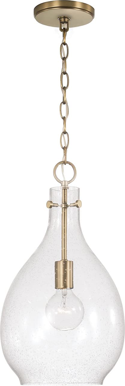 Capital Lighting 349011AD Brentwood 1 Light Pendant Aged Brass