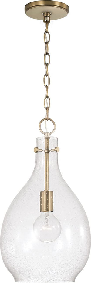 Capital Lighting 349011AD Brentwood 1 Light Pendant Aged Brass