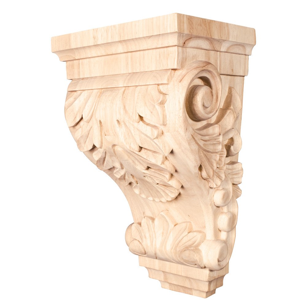 Hardware Resources CORB-4MP 8-1/4" W x 6-1/2" D x 14" H Maple Acanthus Corbel