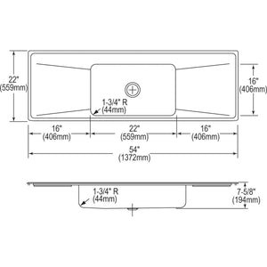 Elkay ILR5422DD1 Sink, Stainless Steel