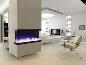 Amantii 30-TRV-SLIM Trv View Slim  - 30" Indoor / Outdoor 3 Sided Electric Fireplace Featuring  10 5/8" Depth