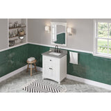 Jeffrey Alexander VKITSAV30WHSGR 30" White Savino Vanity, Steel Grey Cultured Marble Vanity Top, undermount rectangle bowl