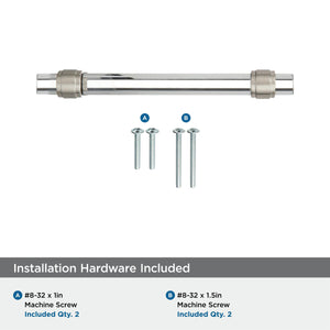 Amerock Cabinet Pull Clear/Satin Nickel 5-1/16 inch (128 mm) Center to Center Glacio 1 Pack Drawer Pull Drawer Handle Cabinet Hardware