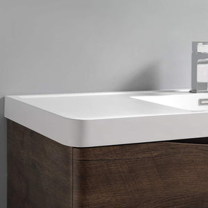 Fresca FCB9036GRG-I Fresca Tuscany 36" Glossy Gray Wall Hung Modern Bathroom Cabinet w/ Integrated Sink